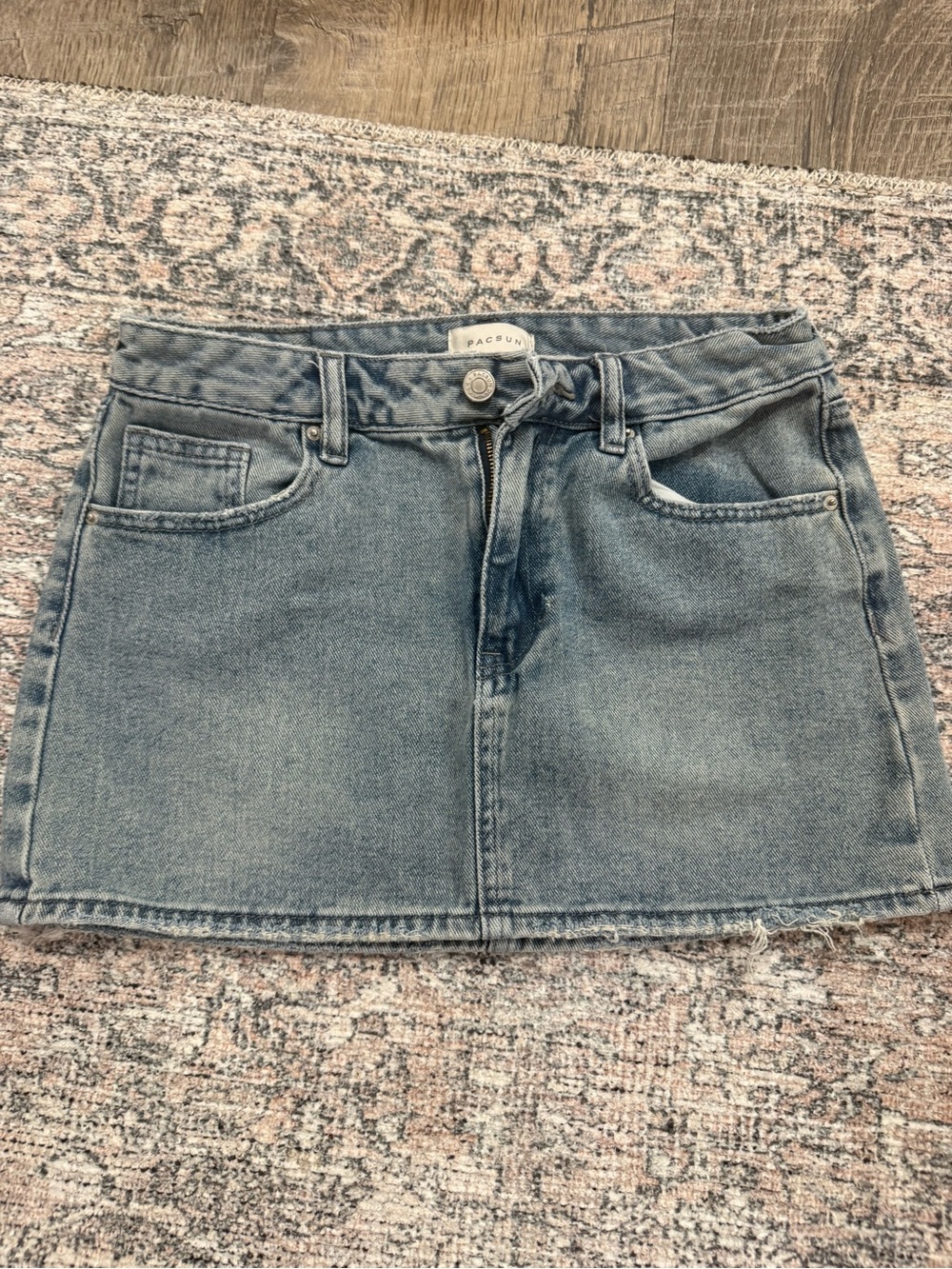 PacSun Washed Blue Denim Mini Skirt